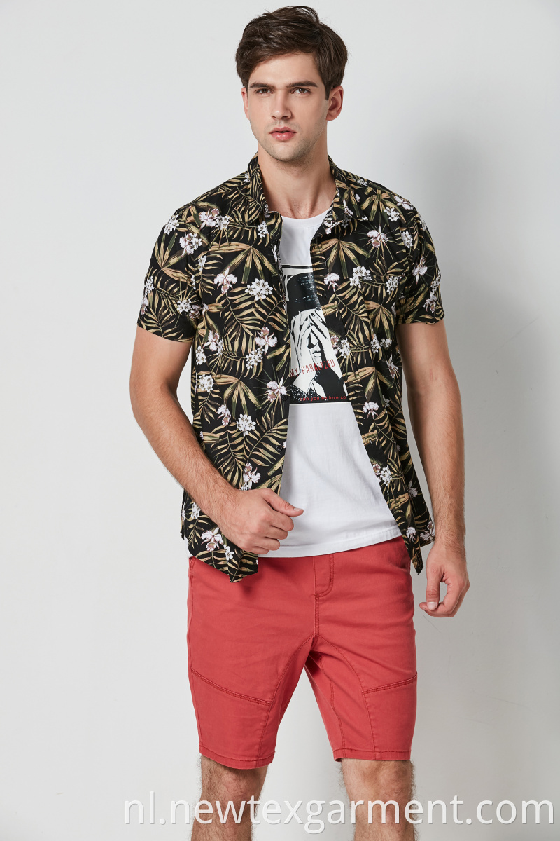 printed viscose mens shirt